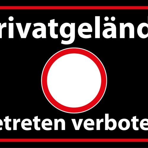 Schild Privatgelände Betreten verboten! 12x18 / 20x30 / 30x40 Blech od. Holz