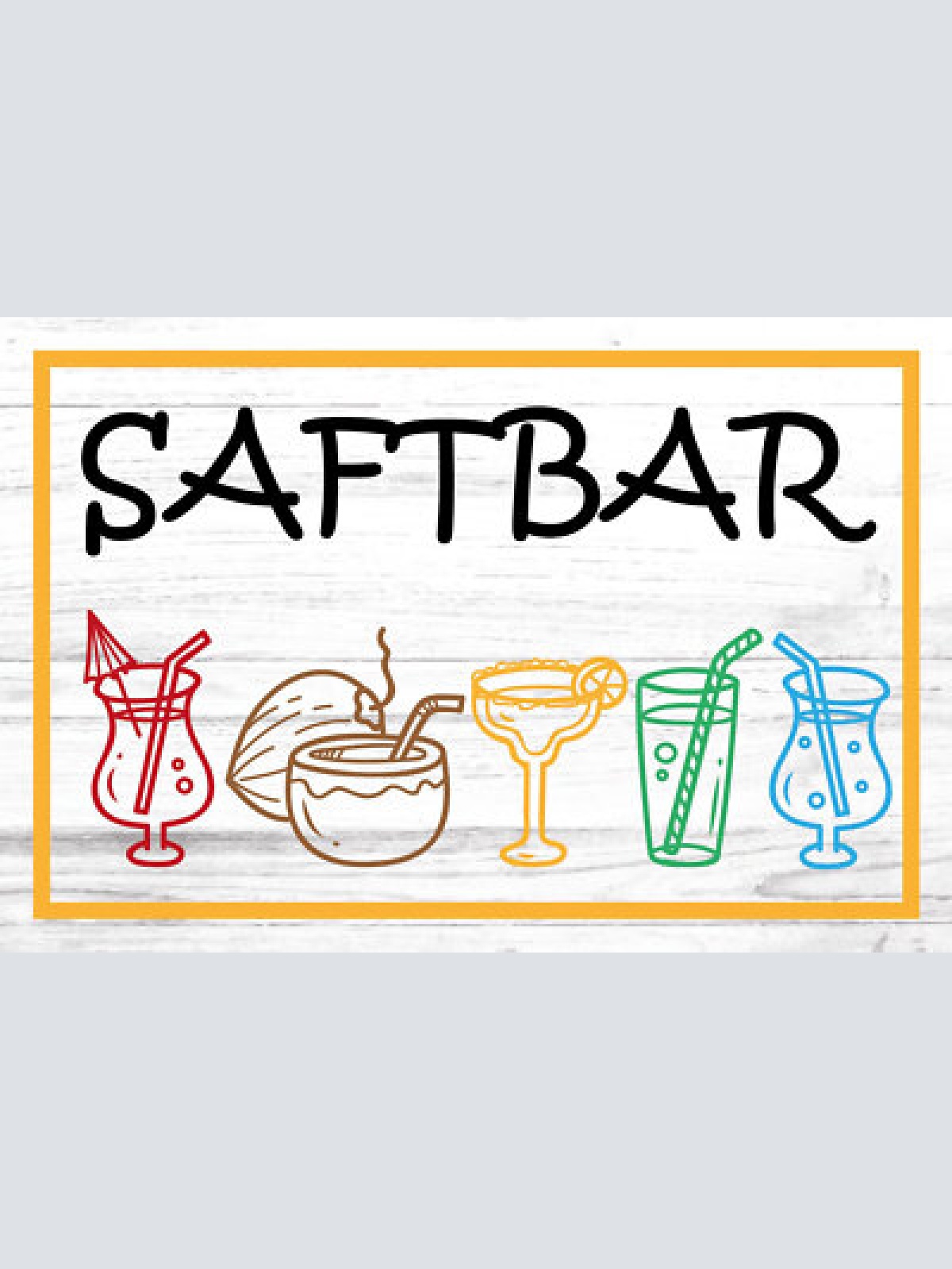 Nostalgie schild saftbar getränk glas 12x18 / 20x30 / 30x40 blech od. holz