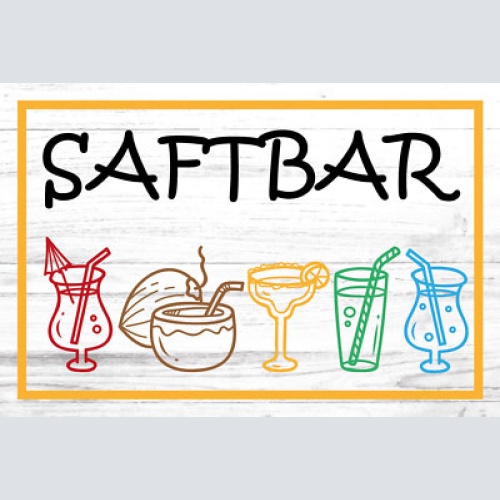 Nostalgie schild saftbar getränk glas 12x18 / 20x30 / 30x40 blech od. holz