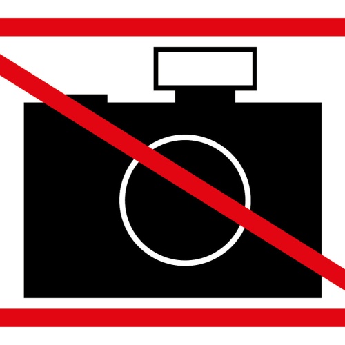 Schild Fotografieren verboten No photos 12x18 / 20x30 / 30x40 Blech od. Holz