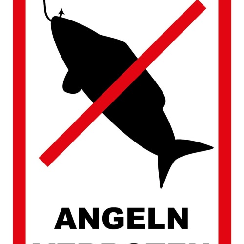 Schild Angeln verboten Fischen Fisch 12x18 / 20x30 / 30x40 Blech od. Holz