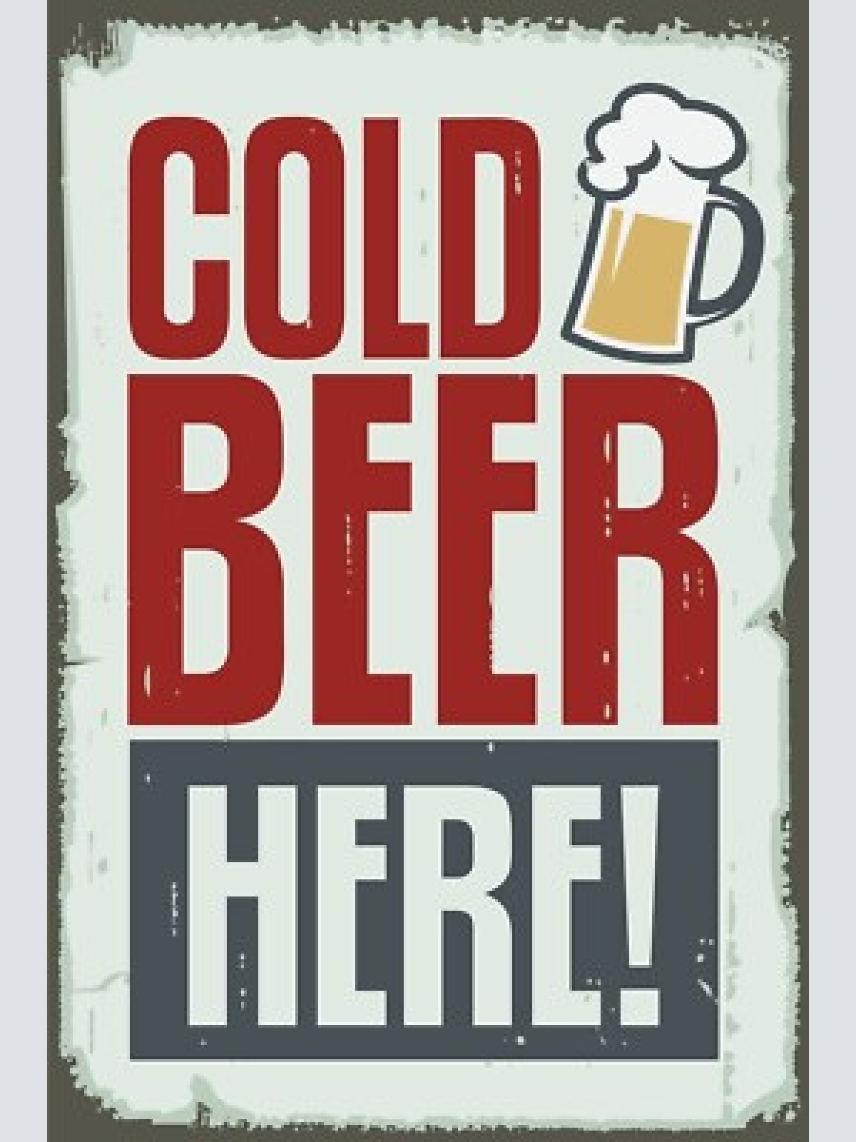 Nostalgie schild cold beer here! bierglas 12x18 / 20x30 / 30x40 blech od. holz