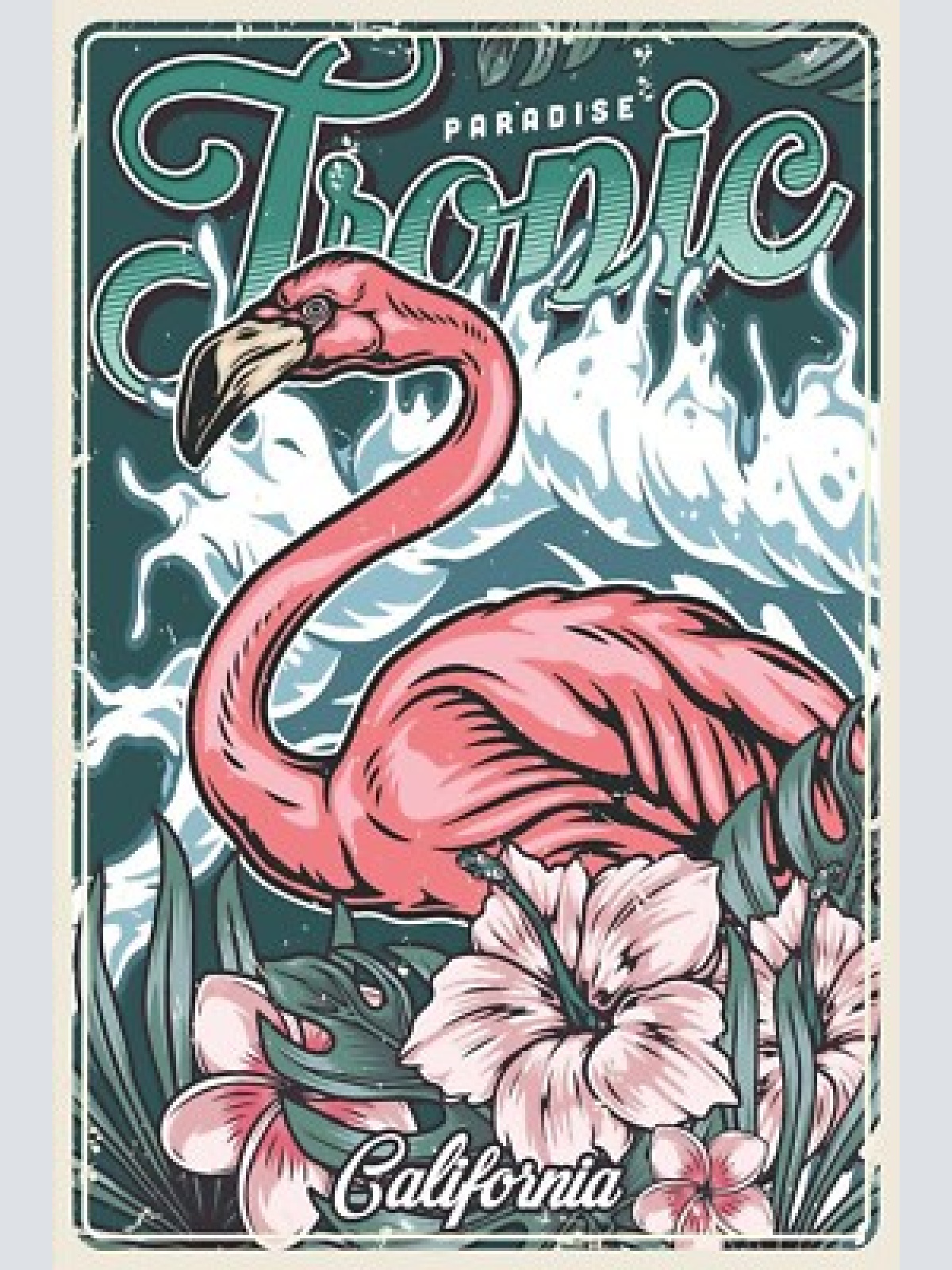 Nostalgie schild tropic paradise california 12x18 / 20x30 / 30x40 blech od. holz