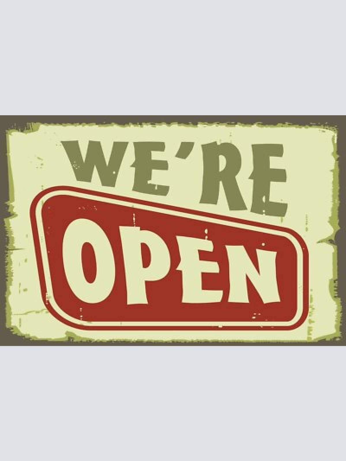Nostalgie schild "we're open" geöffnet 12x18 / 20x30 / 30x40 blech od. holz