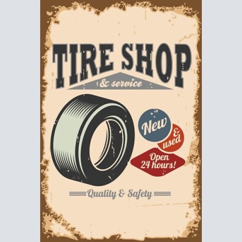 Nostalgie schild tire shop & service reifen 12x18 / 20x30 / 30x40 blech od.holz