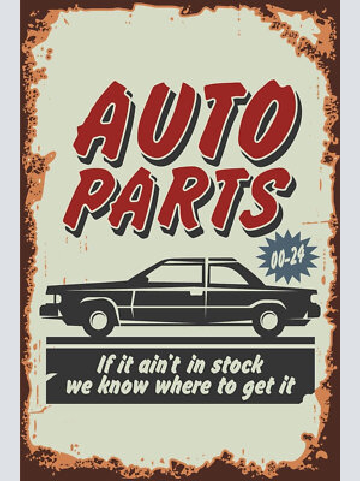 Nostalgie schild auto parts autoteile 12x18 / 20x30 / 30x40 blech od. holz
