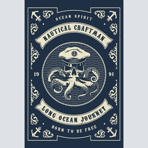 Nostalgie schild naut. craftman kraken ozean 12x18 / 20x30 / 30x40 blech od.holz