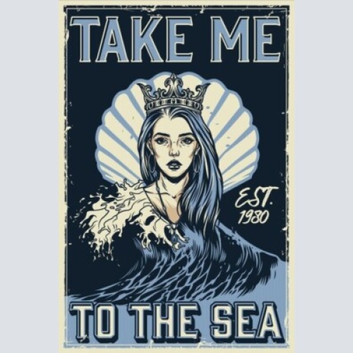 Nostalgie schild take me to the sea welle 12x18 / 20x30 / 30x40 blech od. holz