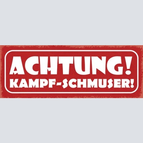 Schild achtung kampf schmuser hund hunde haus tier vorsicht 27x10 blech od.holz