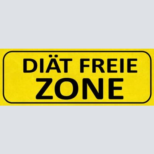 Schild diät freie zone abnehmen zunehmen essen snacks 27x10 blech od.holz