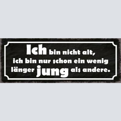 Schild ich bin nicht alt bin nur schon ein wenig länger jung als andere 27x10