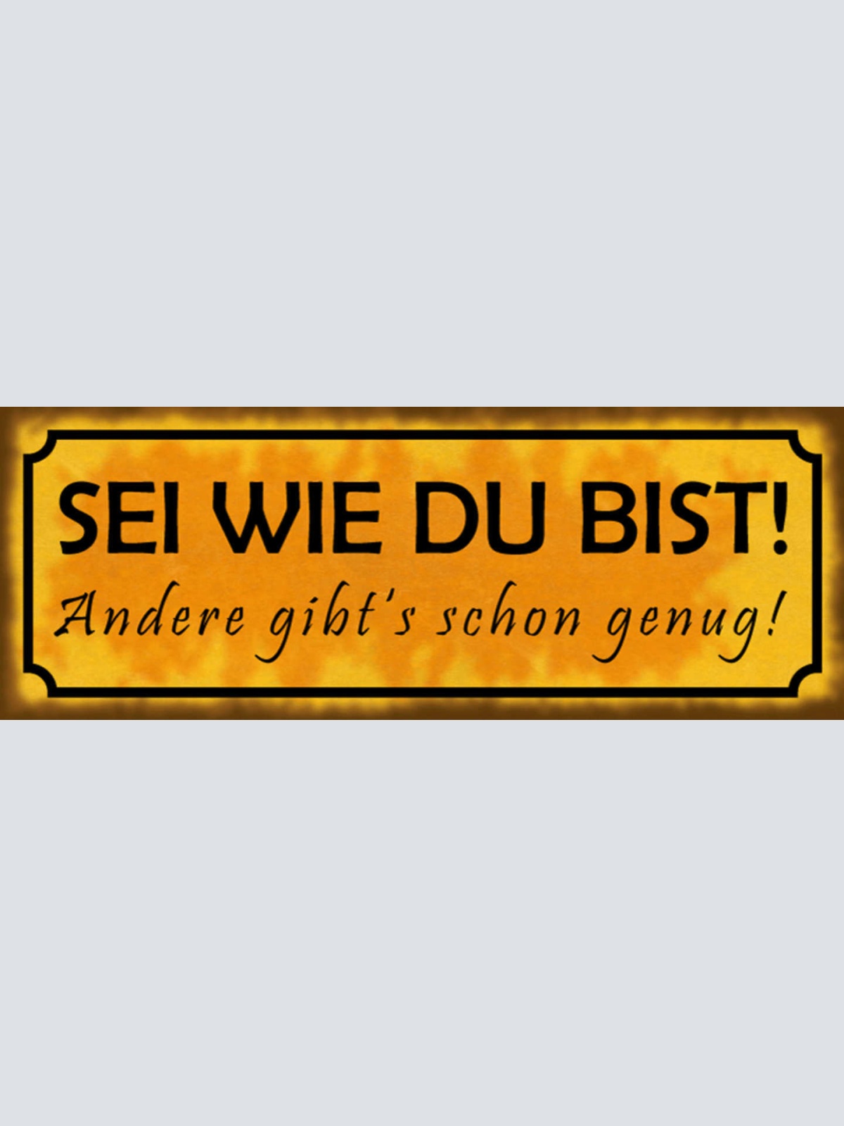 Schild Sei Wie Du Bist Andere Gibt's Schon Genug Selbst 27 x 10 Blech od. Holz