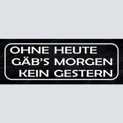 Schild ohne heute gäb's morgen kein gestern tag kalender 27x10 blech od.holz