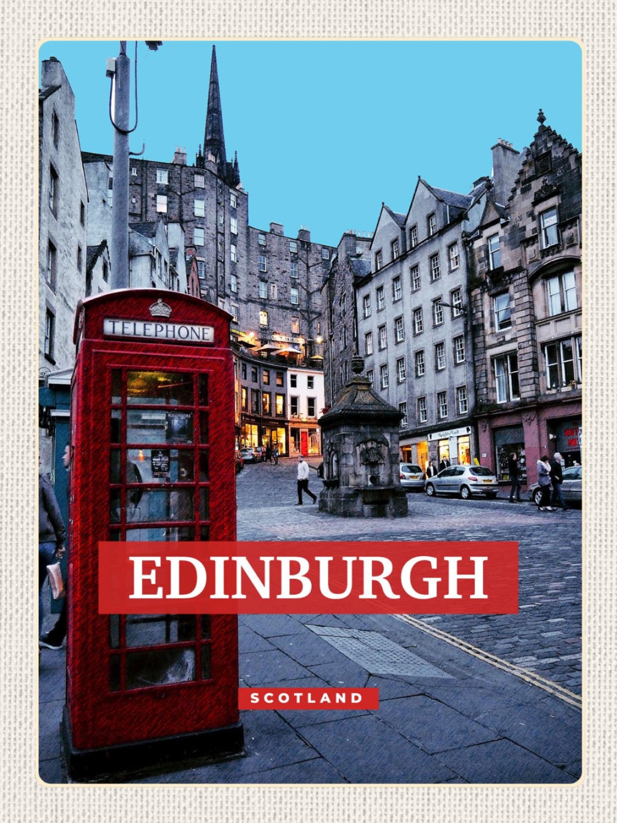 Schild Edinburgh Scotland Schottland Stadt 12x18 20x30 30x40 Blech od. Holz