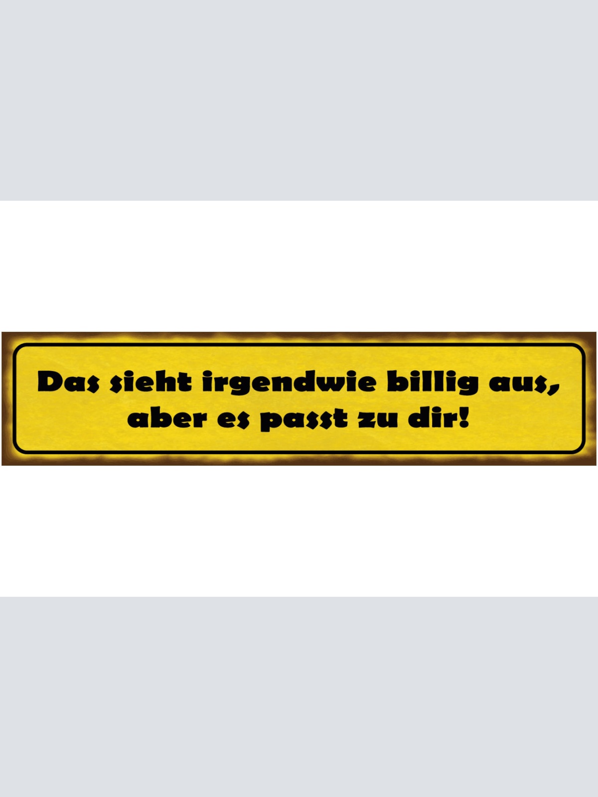 Schild Sieht Irgendwie Billig Aus Passt Zu Dir Kleidung 46 x 10 Blech od. Holz