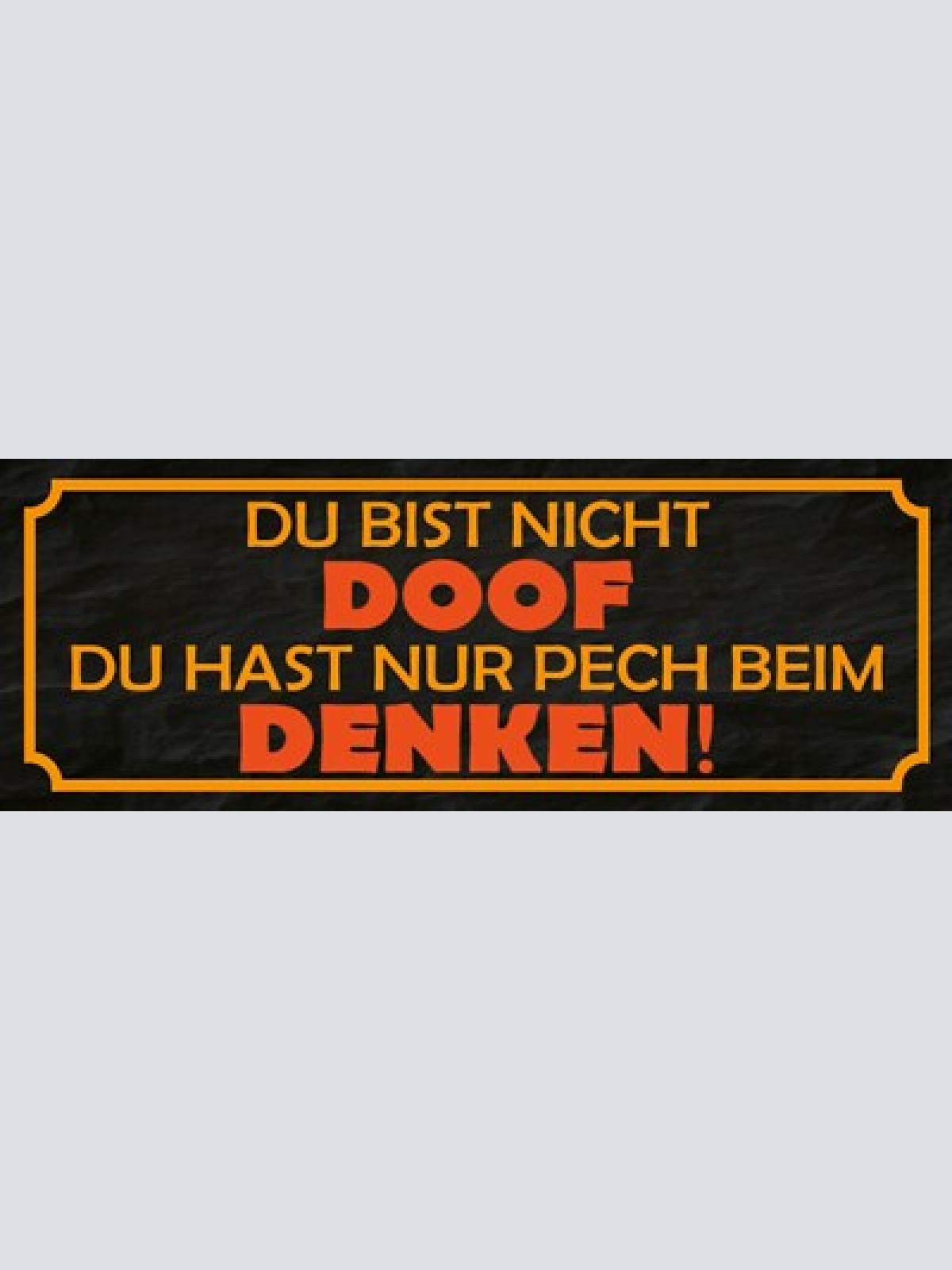 Schild du bist nicht doof du hast nur pech beim denken dumm 27x10 blech od.holz