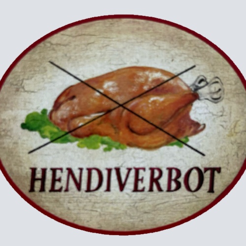 Nostalgie Holzschild Hendiverbot Handy Verboten Telefon Hendl Huhn Schild