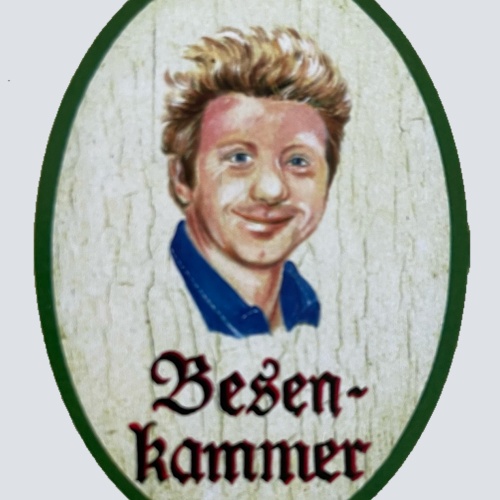 Nostalgie Holzschild Besenkammer Boris Becker Porträt Schild