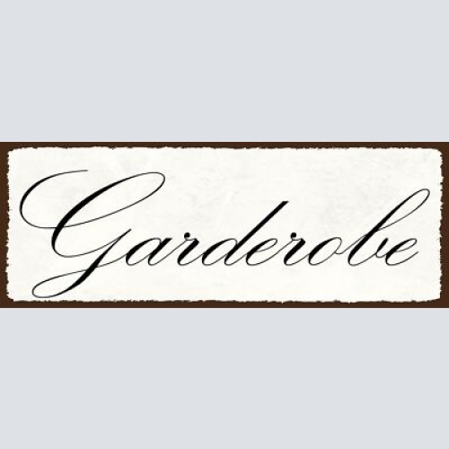 Schild garderobe kleider kleidung umkleide raum wohung 27x10 blech od.holz