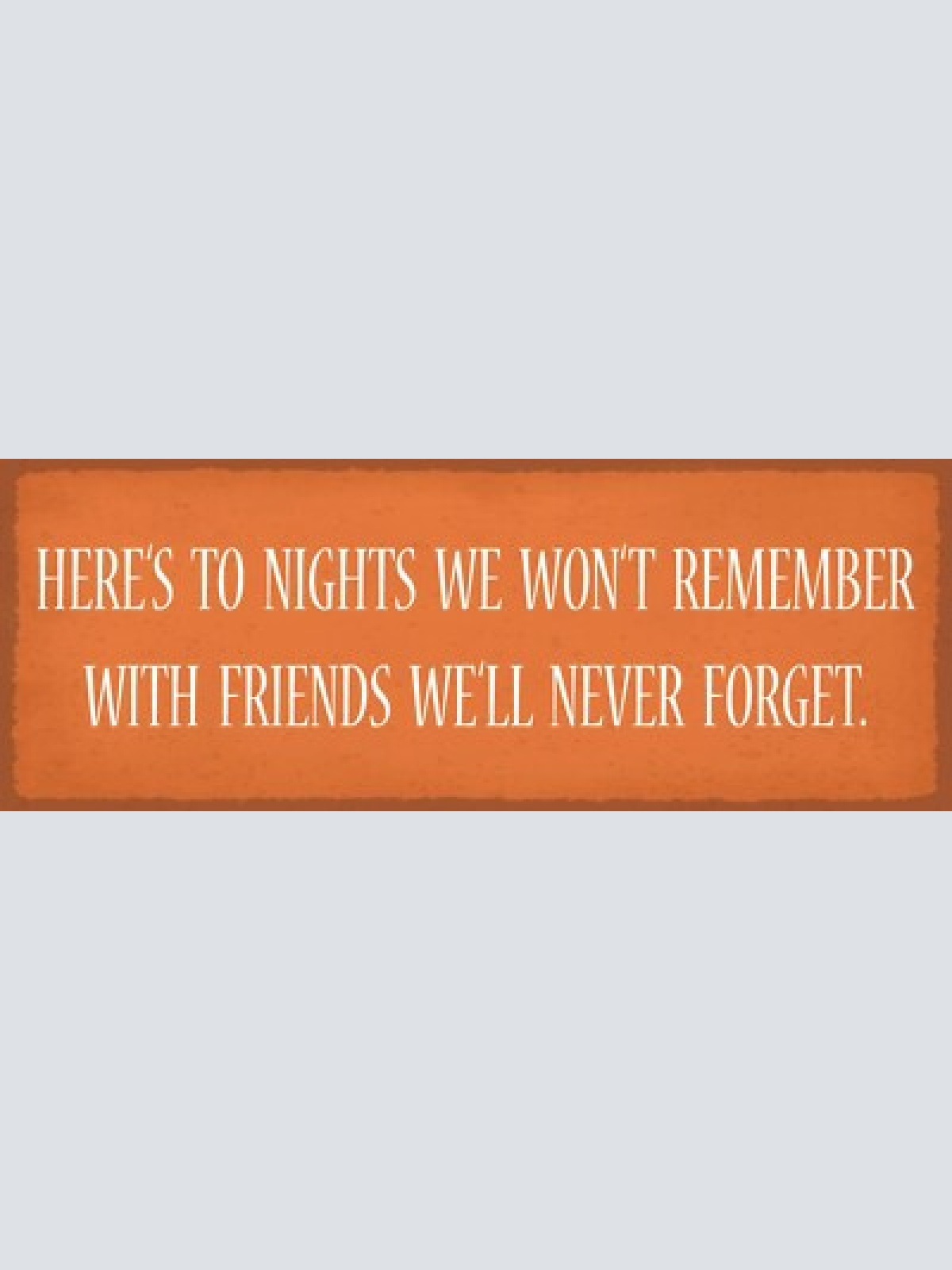 Schild here's to nights we won't remember with friends we'll never forget 27x10