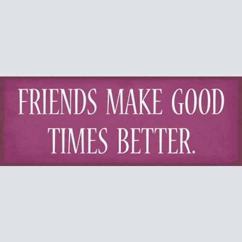 Schild friends make good times better freunde gute zeiten 27x10 blech od.holz
