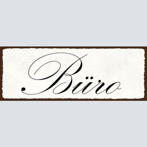 Schild büro verwaltung arbeit arbeiten firma gebäude 27x10 blech od.holz