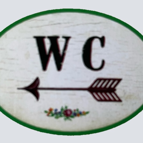 Nostalgie Holzschild WC Links Pfeil Toilette Klo Schild