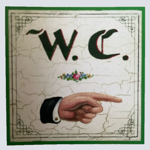 Nostalgie Holzschild WC Rechts Toilette Klo Schild