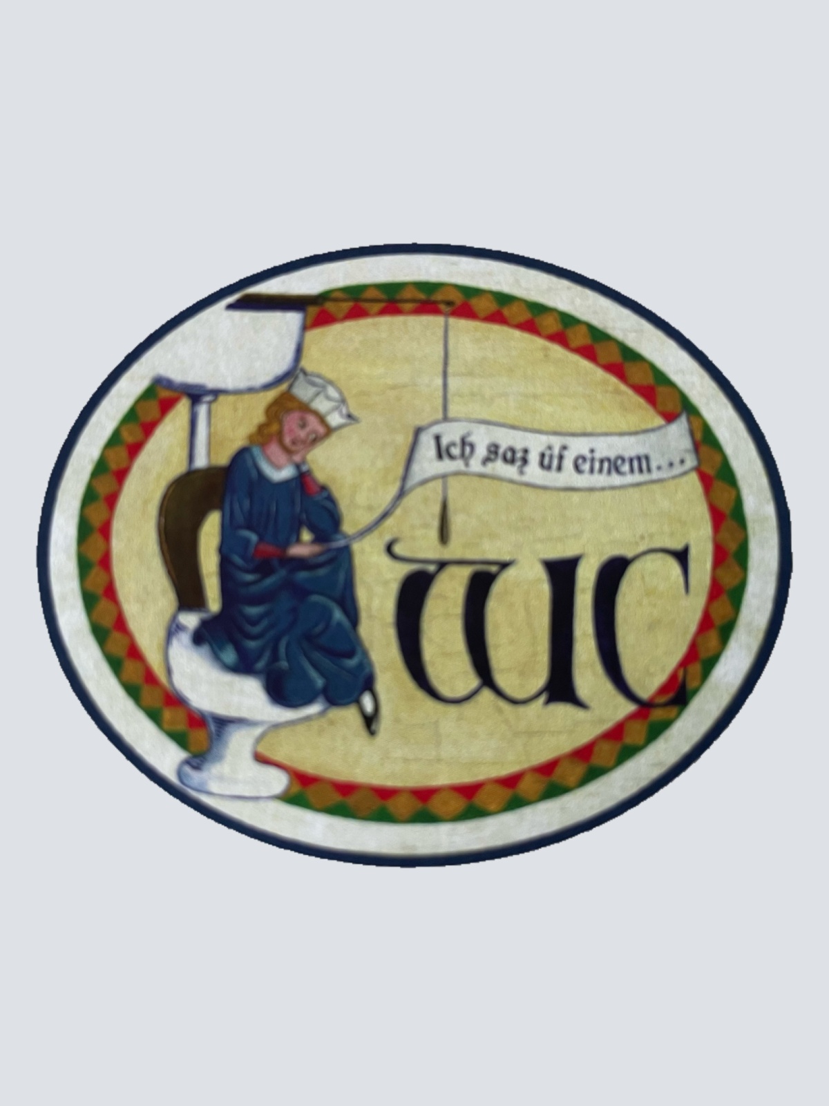 Nostalgie Holzschild Ich Saß Uf Einem... WC Toilette Klo Schild