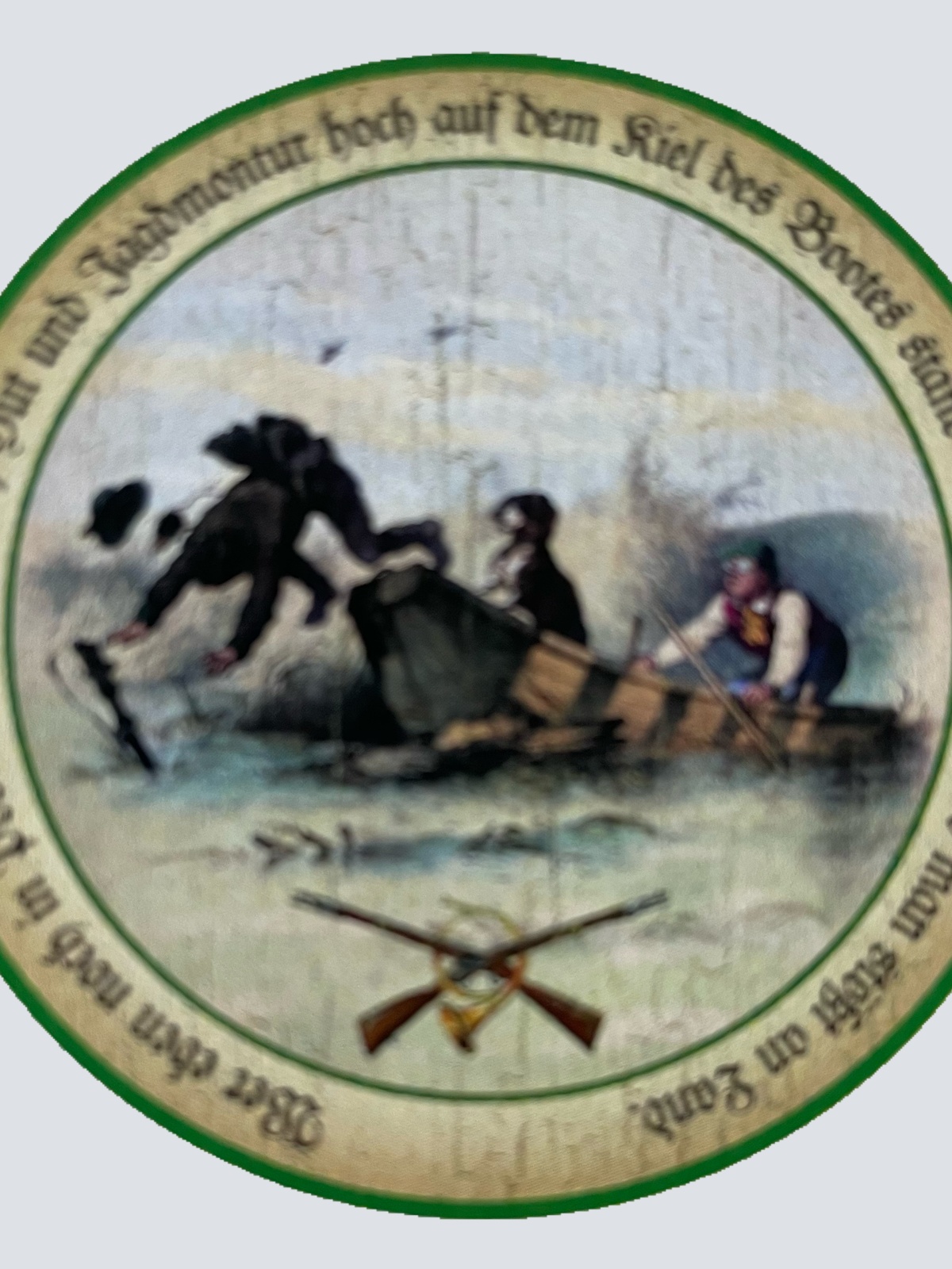 Nostalgie Holzschild Schützenscheibe Wer Eben Noch In Positur Flinte Boot Schild