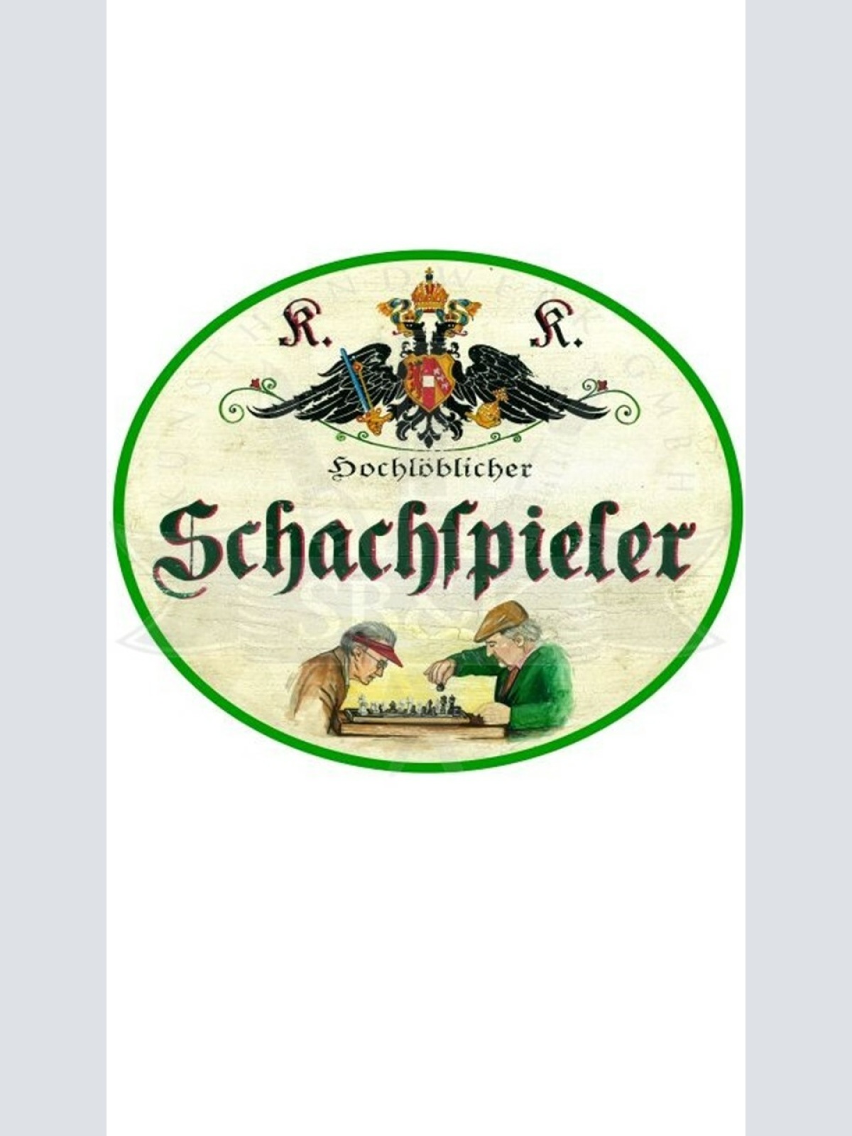 KuK Nostalgie Holzschild "Schachspieler"