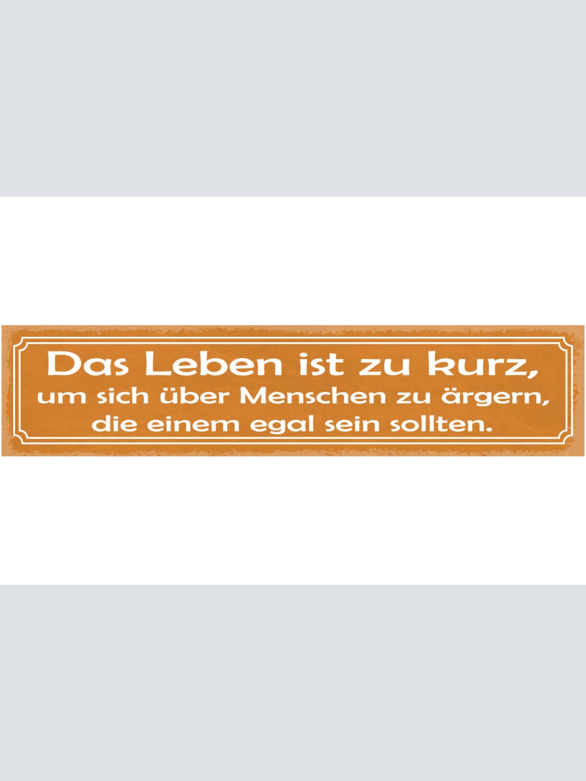 Schild Das Leben Ist Zu Kurz Um Sich Über Andere Menschen Zu Ärgern Egal Sein