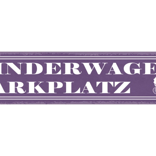 Schild Kinderwagen Parkplatz Baby Kleinkind Eltern 46 x 10 Blech od. Holz