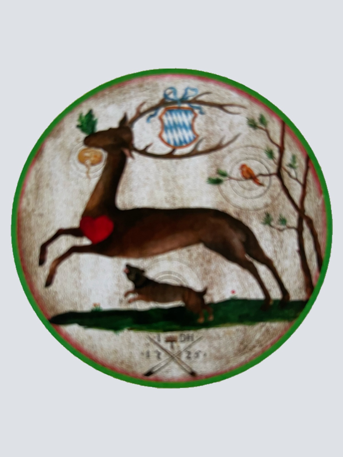 Nostalgie Holzschild Schützenscheibe Springender Hirsch 1725 Bayern Schild