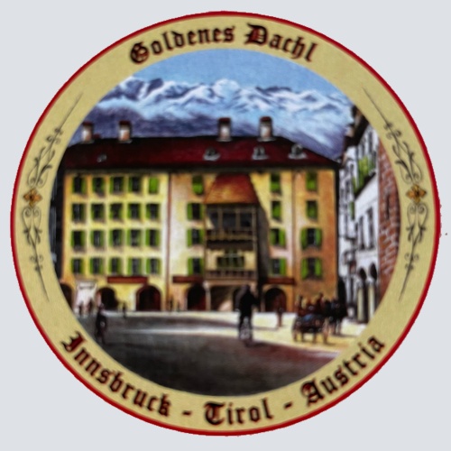 Nostalgie Holzschild Schützenscheibe Goldenes Dachl Innsbruck Tirol Schild