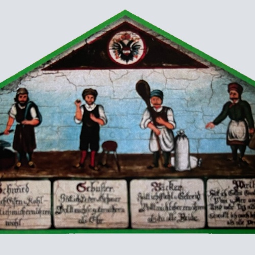 Nostalgie Holzschild Mittelalter Schmied Schuster Bäcker Wirth Schild