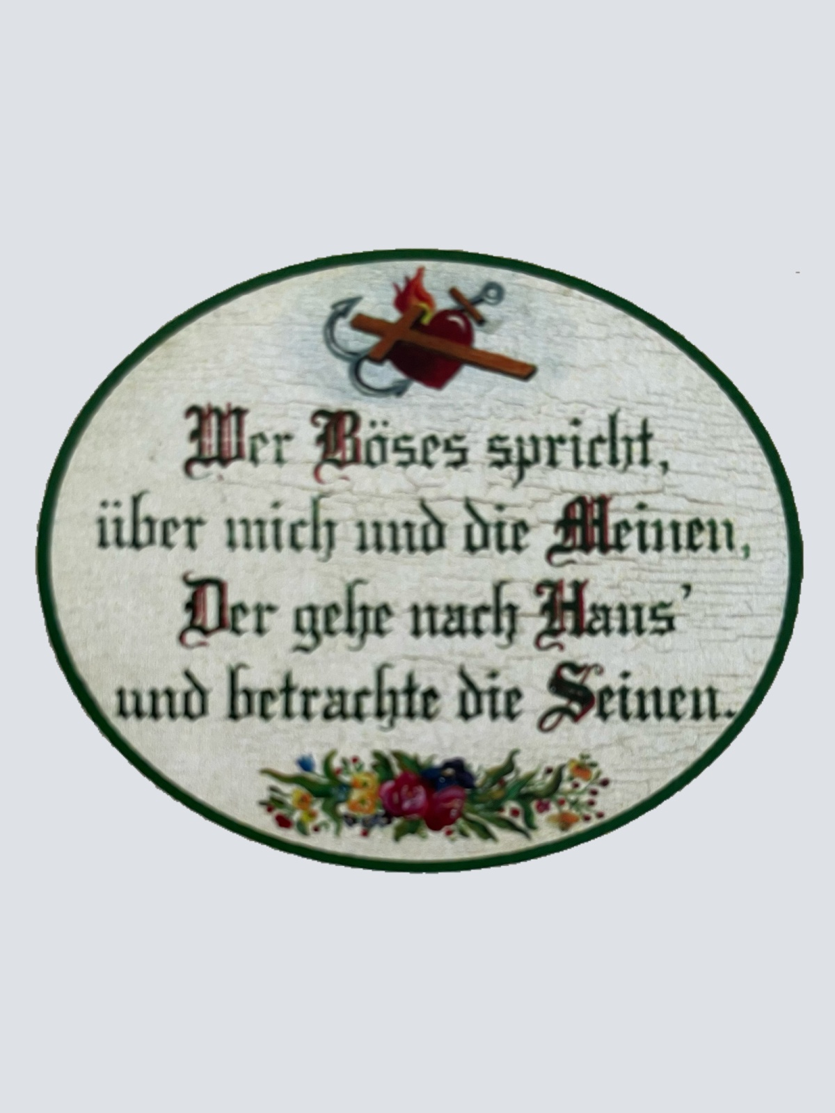 Nostalgie Holzschild Wer Böses Spricht Über Mich & Die Meinen Haus Seinen Schild