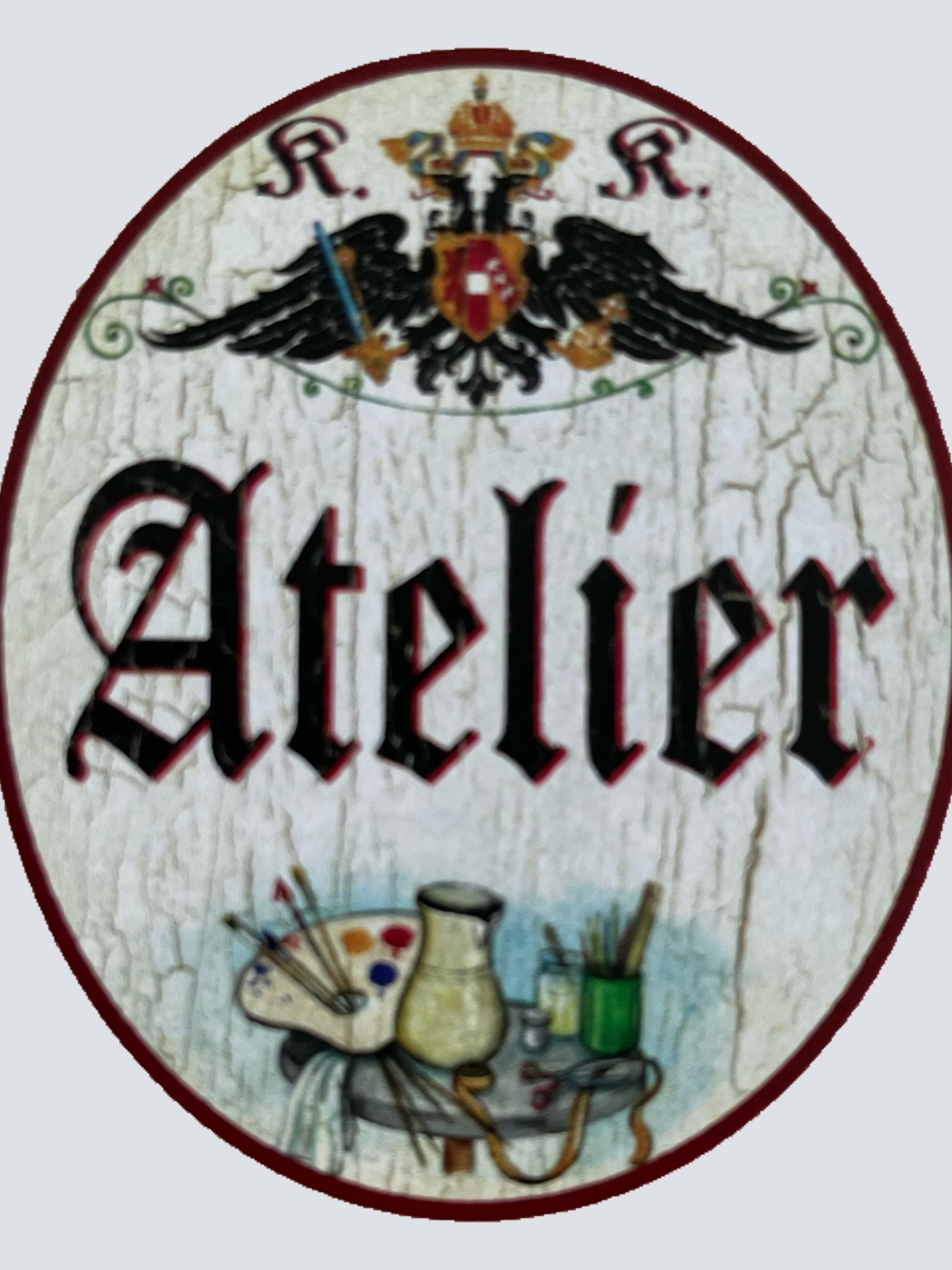 KuK Nostalgie Holzschild Atelier Werkstatt Künstler Maler Fotograf Schild