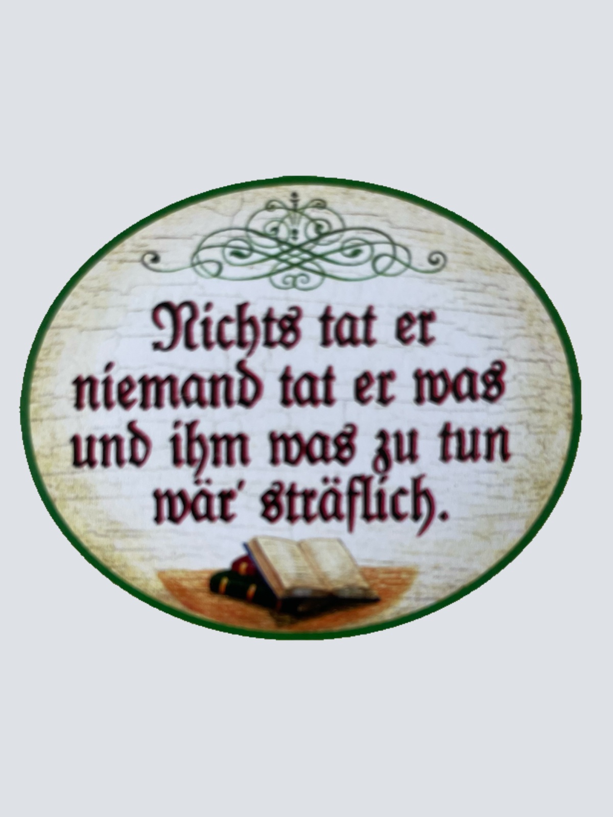 Nostalgie Holzschild Nichts Tat Er Niemand Tat Er Was Sträflich Schild