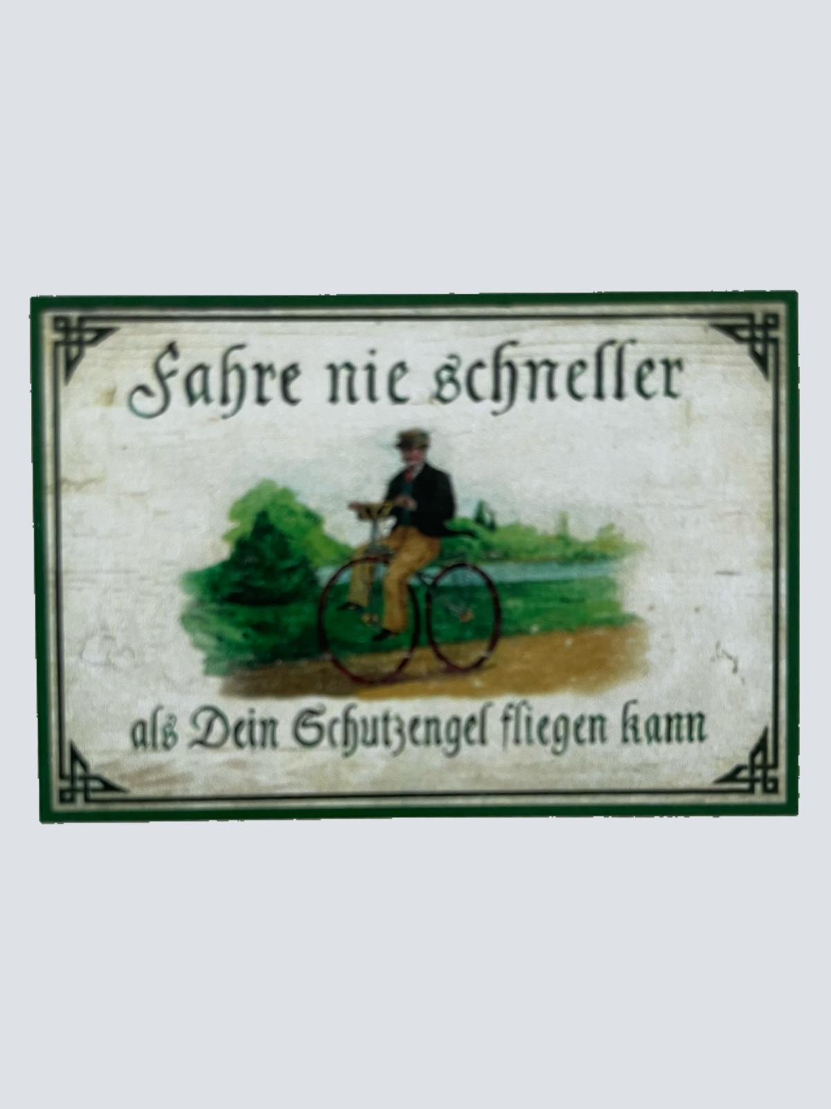 Nostalgie Holz Schild Fahre Nie Schneller Als Schutzengel Fliegen Kann Fahrrad