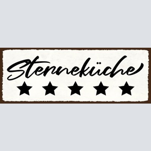 Schild 5 sterne küche kochen restaurant koch wohnung essen 27x10 blech od.holz