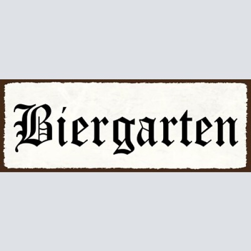 Schild bier garten alkohol trinken gastgarten wirt lokal 27x10 blech od.holz