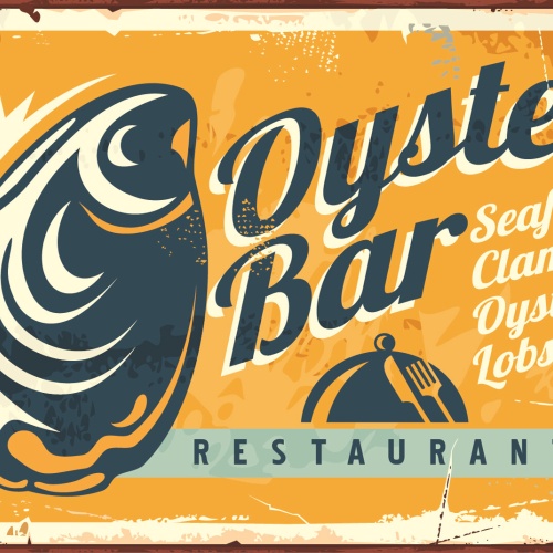 Nostalgie Schild Oyster Bar Seafood Austern 12x18 / 20x30 / 30x40 Blech od. Holz