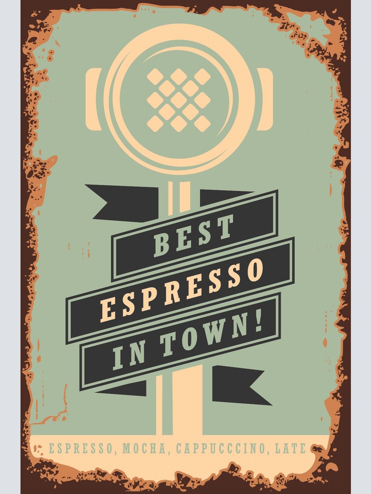 Nostalgie Schild Best Espresso Town Kaffee 12x18 / 20x30 / 30x40 Blech od. Holz