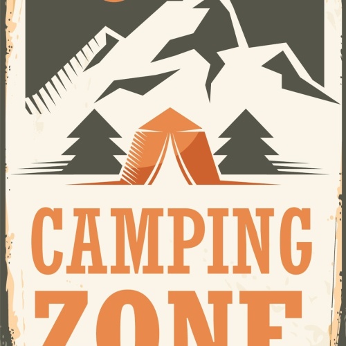 Nostalgie Schild Camping Zone Campen Zelt 12x18 / 20x30 / 30x40 Blech od. Holz