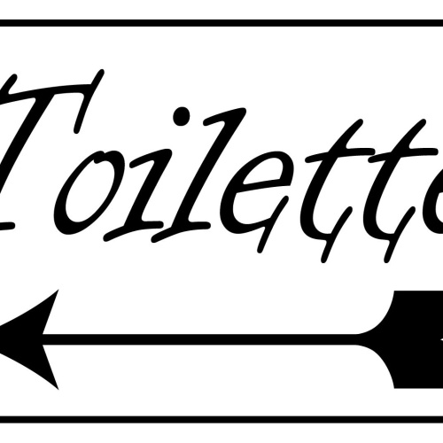 Nostalgie Schild Toilette WC Pfeil 12x18 / 20x30 / 30x40 Blech od. Holz