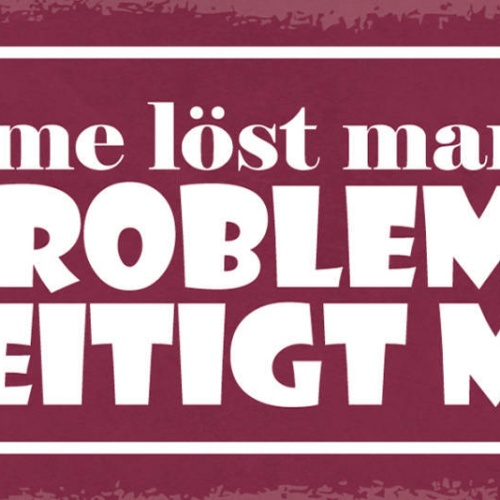 Schild Probleme Löst Man Nicht Probleme Beseitigt Man 27x10 Blech od.Holz