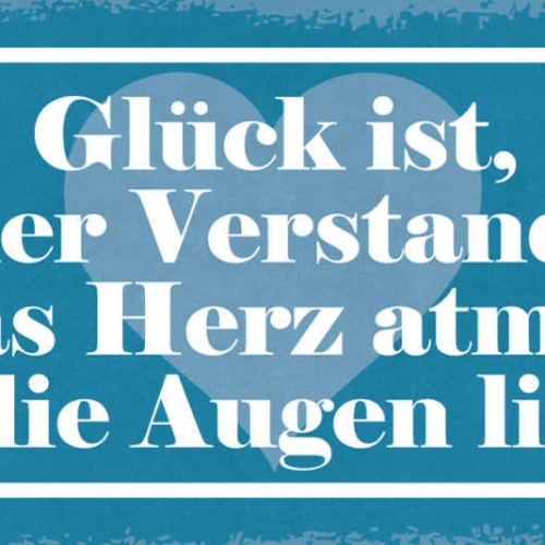 Schild Glück Ist Wenn Der Verstand Tanzt Das Herz Atmet & Die Augen Lieben 27x10