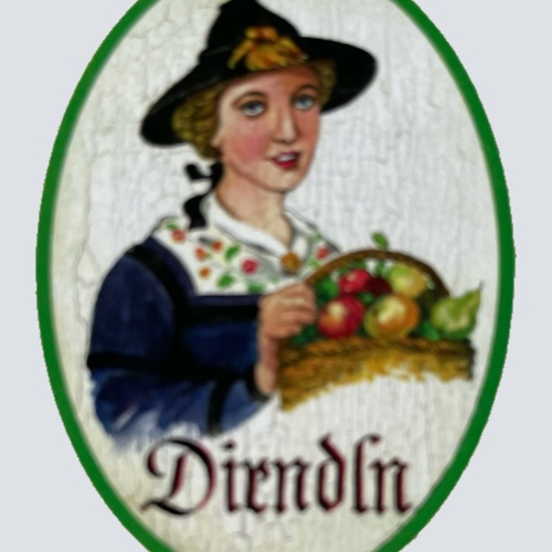 Nostalgie Holzschild Zillertal Dirndln WC Toilette Klo Mädchen Damen Schild