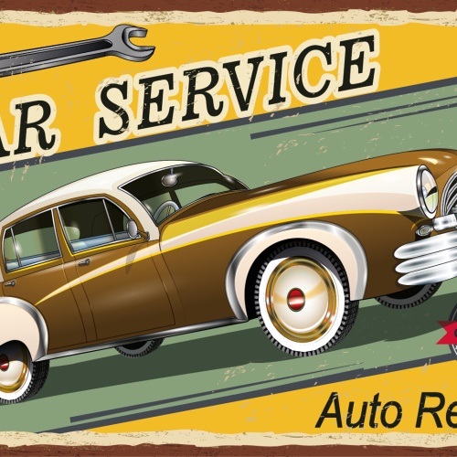 Nostalgie Schild Car Service Auto Repair 12x18 / 20x30 / 30x40 Blech od. Holz